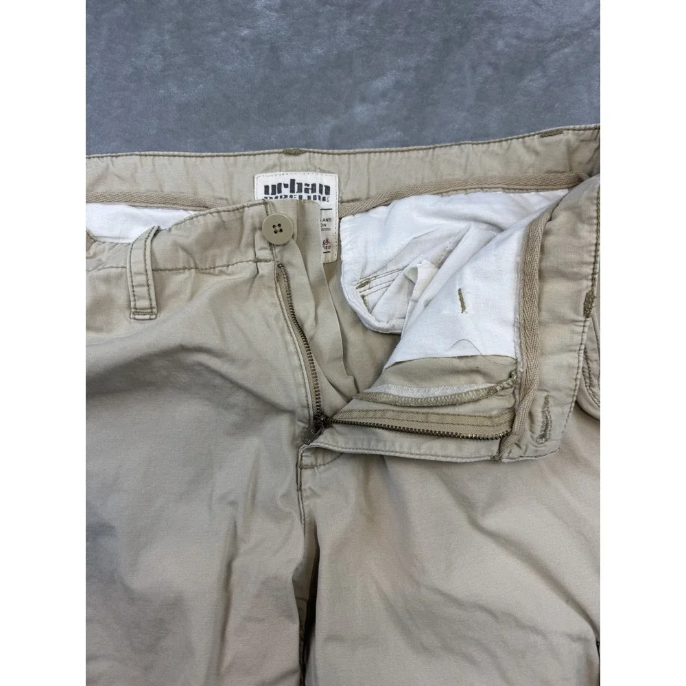 Urban Pipeline Mens Size 34x11.5 Cargo Shorts Khaki Tan Cotton Relaxed